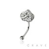 MULTI CZ INFINITY HEART (ENDLESS) 316L SURGICAL STEEL CURVED BARBELL/EYEBROW